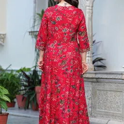 TOULIN Floral Printed A Line Kurta with Palazzos & With Dupatta image 5