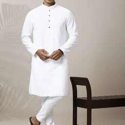 Be Desi Men Paisley Embroidered Regular Kurta with Pyjamas-picture-11