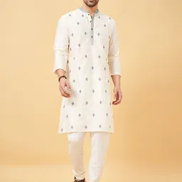 indus route by Pantaloons Ethnic Motifs Embroidered Thread Work Straight Kurta-44