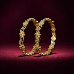 AccessHer Set Of 4 Gold-Plated American Diamond Studded Bangles-7