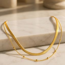 Rubans Stainless Steel 18K Gold-Plated Tarnish Minimal Necklace-picture-16
