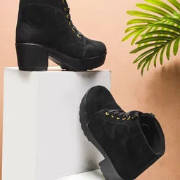 Killer Women Round Toe Block Heel Boots-image-19