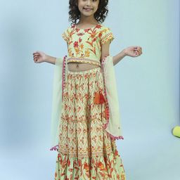 Biba Girls Printed Ready to Wear Lehenga & Blouse With Dupatta-picture-20