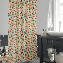 ArtzFolio Beige & Green Printed Waterproof Shower Curtain-image-88