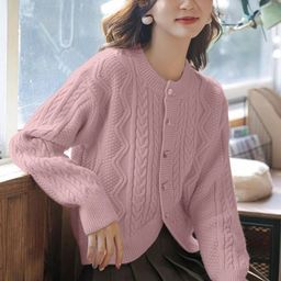 StyleCast Women Cable Knit Woollen Cardigan-image-61