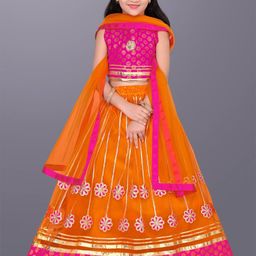 satyamfab Girls Thread Work Ready to Wear Lehenga & Blouse With Dupatta-image-63