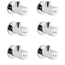 Aquieen Arc Brass Silver Angle Valve Pack of 6 Piece-image-31