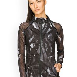 Fitkin Women Black Printed Lightweight Sporty Jacket-image-12