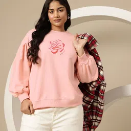 Sztori Plus Size Women Rose Revival Printed Sweatshirt-image-37