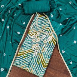 KALINI Printed Pure Silk Unstitched Dress Material-image-62