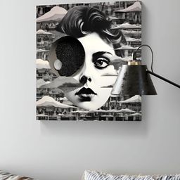 Myntra Elegant Homes Black & Off White Abstract Canvas Wall Art-image-44