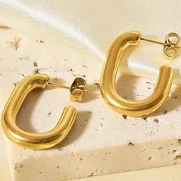 JUNKY JEWEL Geometric Half Hoop Earrings-image-72