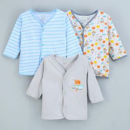 Ohms Full Sleeves Cotton Vests Printed Pack of 3- Multicolor-picture-27