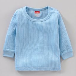Babyhug Full Sleeves Solid Color Thermal Vest - Blue-image-22