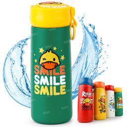 Fiddlerz Bottle Hot & Cold Double Walled Thermos Flask Vacuum Insulated Stainless Steel Water Bottle for Kids Green - 350 ml-image-29