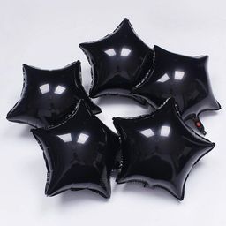 Bubble Trouble Star Shape 18 Inch Foil Balloons Black - Pack Of 5-24