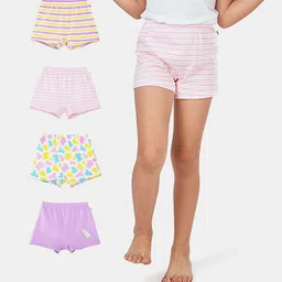 Plan B 100% Cotton Pack Of 4 Striped & Printed Boxers - Multi Colour-picture-46
