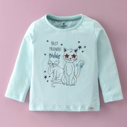 Ollypop Sinker Full Sleeves T-Shirt Kitty Print - Blue-picture-14