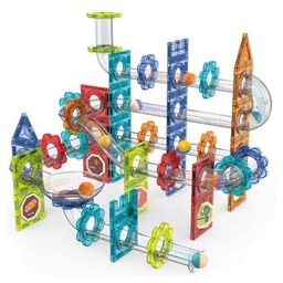 Akn Toys Magnetic Tiles Building Blocks 113 Pcs 3 D Educational Toys Magnetic Marble Run Stem Magnetic Blocks Toys for Kids Creative Gift - Color May Vary-24
