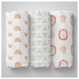 1ST STEP 100% Cotton Muslin Baby Swaddle Set, Pack of 3-image-84