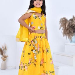 Bannhi Girls Printed Ready to Wear Lehenga & Blouse With Dupatta-picture-10
