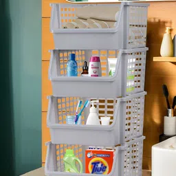 Myntra Elegant Homes 4 Tier Grey Regular Multi-Utility Organisers-41