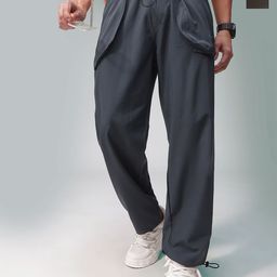 MADSTO Men Pack Of 2 Straight-Fit Regular Parachute Trousers-image-30