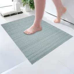 Kuber Industries Grey Textured 110 GSM Anti-Slip Multipurpose Long Lasting Bath Rug-83