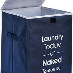 ZOVIRA White & Blue Printed Foldable Laundry Bag -75 L-20