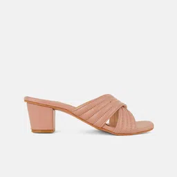 Rubeezz PU Party Block Sandals with Laser Cuts image 5