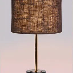 Aura Grey Metal Textured Cylindrical Shaped Table Lamp-image-78