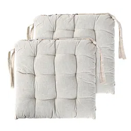 Kuber Industries Cream-Coloured 2 Pieces Cotton Comfort Chair Pads-95