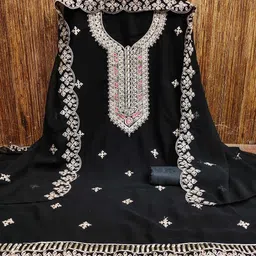 MANVAA Embellished Silk Georgette Unstitched Dress Material-picture-22