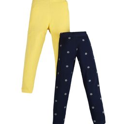 PLUM TREE Girls Pack Of 2 Cotton Ankle-Length Leggings-image-71