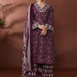 Anouk Women Floral Printed Regular Pure Cotton Kurta with Trousers & With Dupatta-26