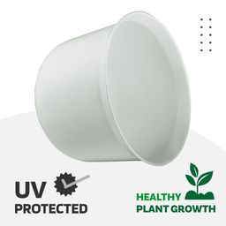 Kuber Industries 3-Pcs White & Grey Durable Planter with Plate image 4