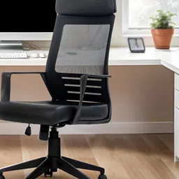 DROGO Lumina Pro Ergonomic Black Fixed Armrest Headrest & Rocking Study Chair-picture-5