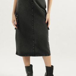 United Colors of Benetton Back Slit Midi Skirt-picture-45