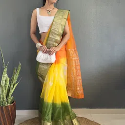 DIVASTRI Ombre Zari Organza Kanjeevaram Saree-picture-57