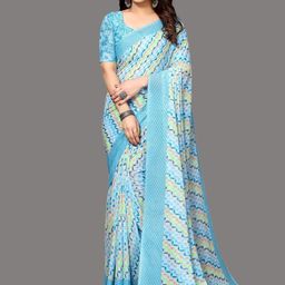HERE&NOW Poly Georgette Saree-image-96