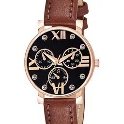 CSAMON Women Textured Analogue Watch C36RG MINABLK BRO Leather-image-69