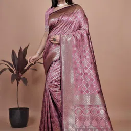 DAATAR Ethnic Motifs Zari Banarasi Saree-image-19