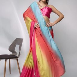 Kalista Embellished Mirror Work Ready to Wear Saree-14