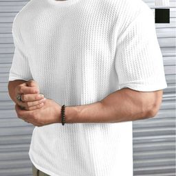 HUSHBUCKS Men Pack Of 2 Self Design Round Neck T-shirts-image-16