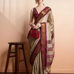 yourwish Woven Design Zari Silk Cotton Kanjeevaram Saree-picture-22