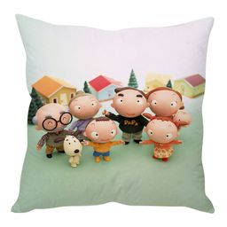 Stybuzz Cartoon Cushion Cover - Green And Light Grey-image-11