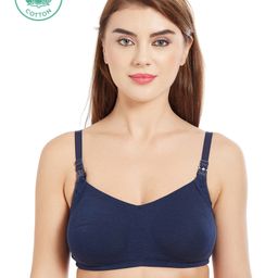 Inner Sense Organic Antimicrobial Soft Feeding Bra With Removable Pads - Navy-picture-16