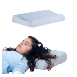 The White Willow Memory Foam Contour Soft Pillow for Kids with Organic Bamboo Removable Zip Cover - Green-picture-23