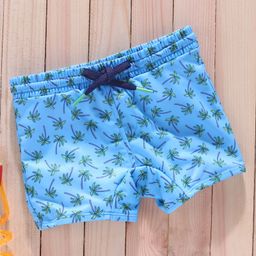 Babyhug Swimming Trunks Palm Tree Print - Blue-image-60
