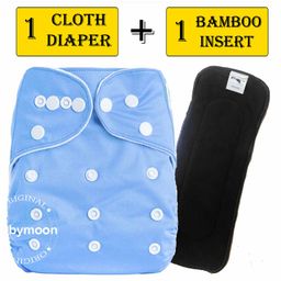 Babymoon Reusable Cloth Diaper with Insert - Blue-13